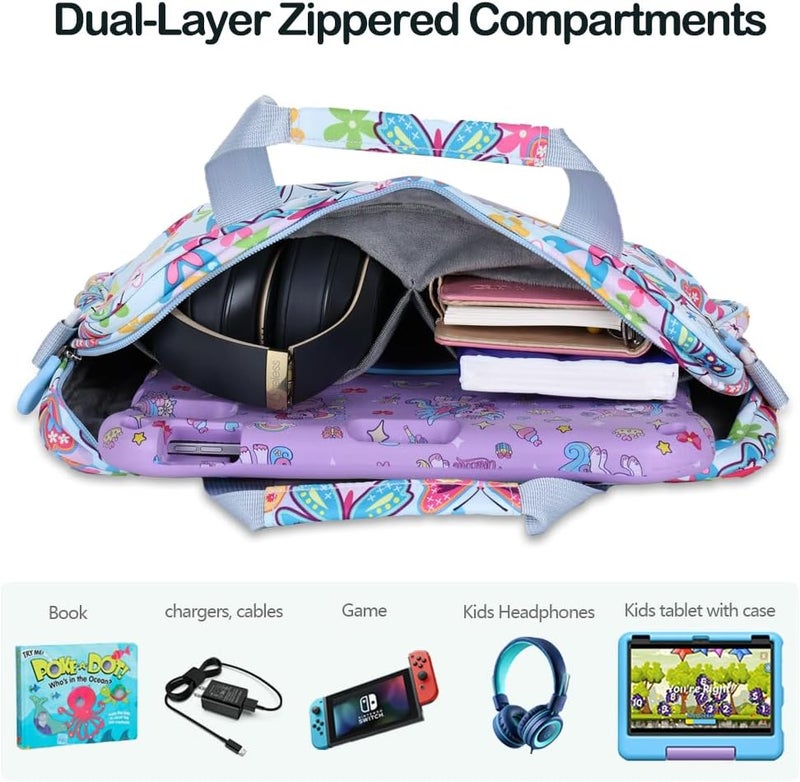 FunnyWin Kids Tablet Bag for Boy Girl Toddler Carrying Tablet Sleeve Carrying with Handle Shoulder Strap 13 inch - Image 4